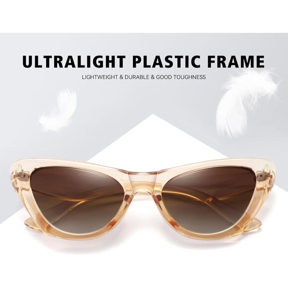 🆕Women Brown Trendy Retro Cat Eye Classic Stylish Shades Designer Sunglasses - Picture 6 of 6